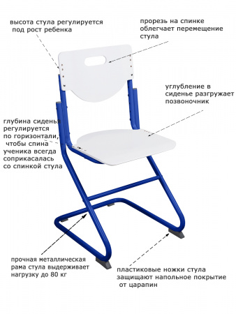 Растущий стул SK-2 Белый Синий