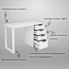 Компьютерный стол АСТЕК ЛОФТ (ЛДСП Белый, кромка белая, металл белый)
