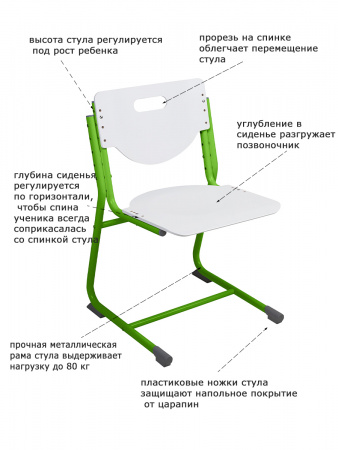 Растущий стул SF-3 Белый Зеленый